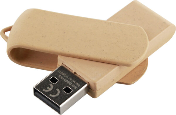 Pendrive biodegradowalny - twister 64GB 3.0 Beżowy