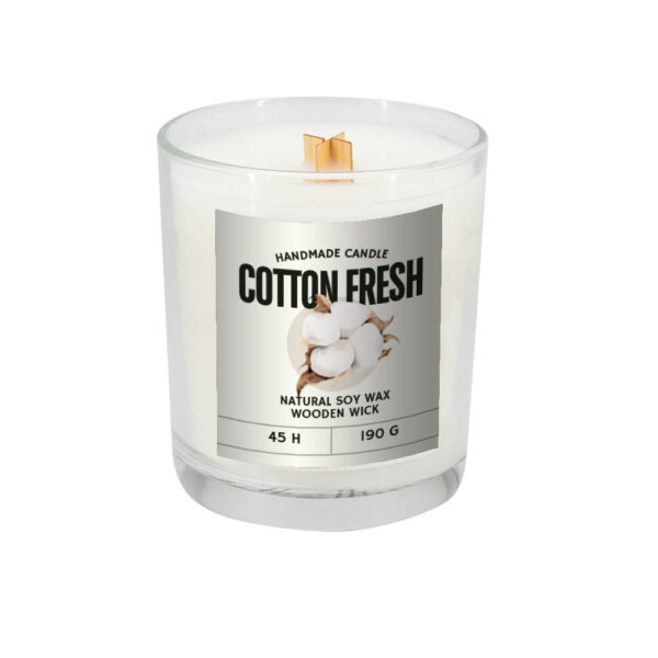Świeca sojowa 190g Cotton Fresh Przeźroczysty