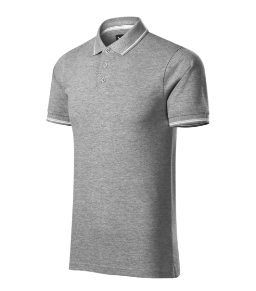 Perfection plain 251 Koszulka polo męska Ciemnoszary melanż - 12